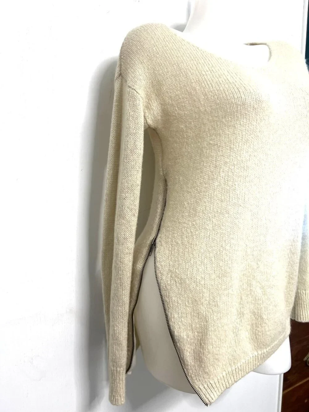 B.P Nordstrom Side Zip Beige Sweater Light Tunic Sweater Size S